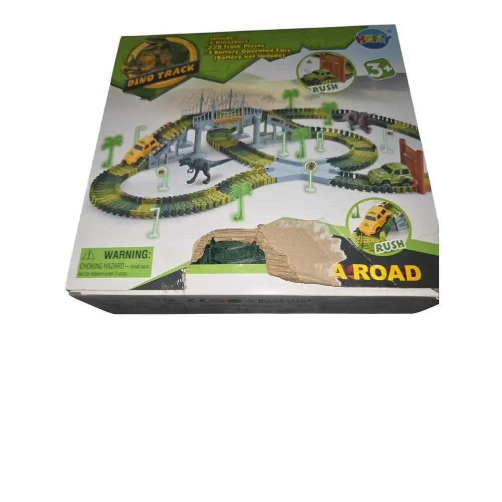 Dino Track Create A Road Dinosaur Park 228 pcs 2 Dino Cars New